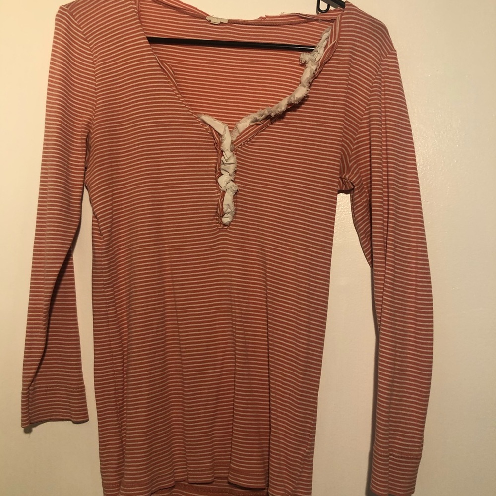 Quarter Sleeve Striped Blouse